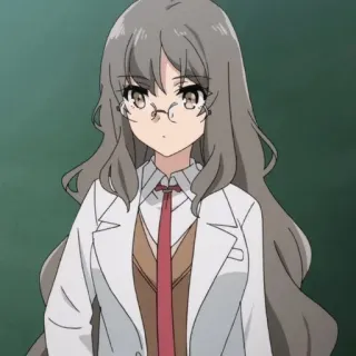 🧪 Anime, Fille, Blouse de labo, Lunettes, Scientifique telegram sticker