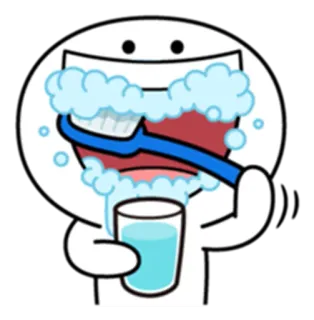 🚽 zahnbürste, zähne putzen, hygiene, cartoon, blase, zahnmedizin telegram sticker