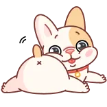 🍑 perro, animal, lindo, cachorro, dibujos animados, juguetón whatsapp sticker