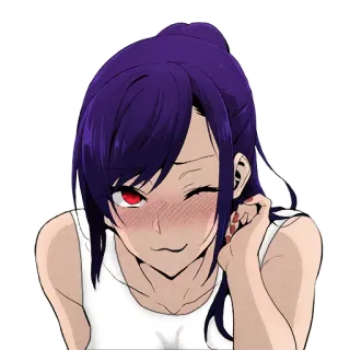 🥴 Аниме, Девушка, Подмигивание, Мультфильм, Милый telegram sticker