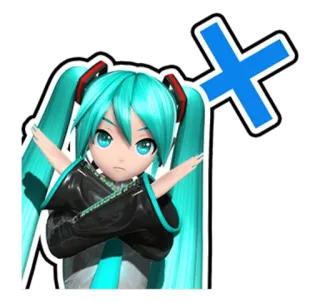 ❌ Hatsune Miku Anime, Vocaloid, J-Pop, Miku, Kreuz telegram sticker