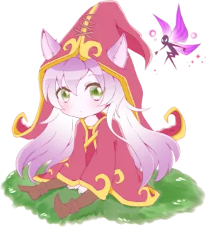 😯 Lulu League of Legends Чиби, Аниме, Милый, Фея, Каваий telegram sticker