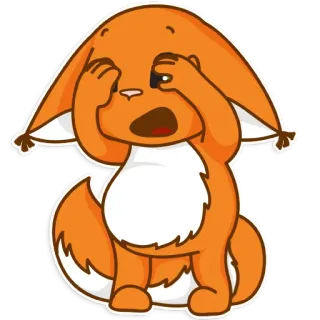 😨 fox, animal, cartoon, orange, cute telegram sticker