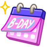 π B-DAY verjaardag, kalender, feest, party, evenement, datum telegram sticker