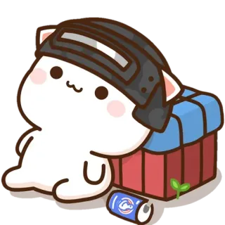 😮‍💨 Katze, Helm, Paket, Dose, süß, Cartoon telegram sticker