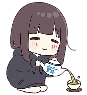 ☕️ cartoon, tea, anime, cute, illustration, beverage telegram sticker
