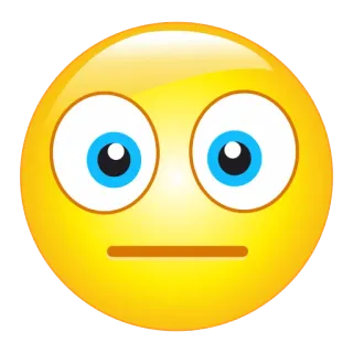 😐 Emoji, Visage, Confus, Jaune, Expression whatsapp sticker