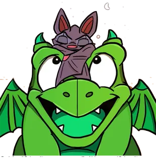 🐉 dragon, chauve-souris, dessin animé, animal, fantaisie, mignon whatsapp sticker