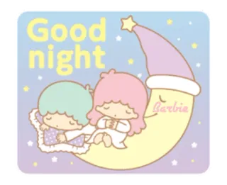 😴 Good night спокойной ночи, спящий, милый, луна, каваий, звёзды telegram sticker