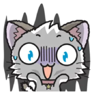 😱 gato, animal, fofo, desenho animado, chocado, surpresa whatsapp sticker