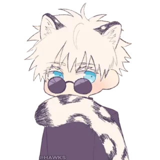😒 @HAWKS Katze, Ohren, Anime, Cartoon, Kawaii telegram sticker