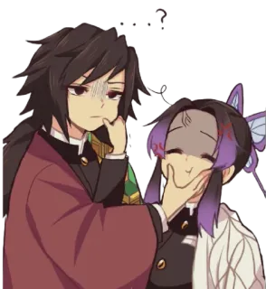 🤣 Giyu Tomioka, Shinobu Kocho Demon Slayer Anime, Demon Slayer, Giyu Tomioka, Shinobu Kocho telegram sticker