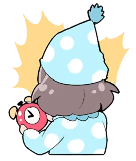 ‼ 卡通, 睡衣, 闹钟, 睡衣, 睡衣, 睡眠, 做梦 telegram sticker
