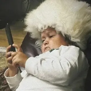 🥵 bebé, niño, sombrero, lindo, teléfono whatsapp sticker