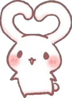 🐰 rabbit, cute, kawaii, bunny, heart, animal, cartoon telegram sticker