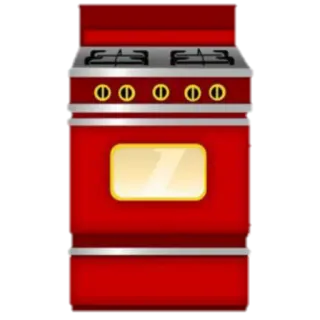 🥣 cocina, horno, cocinar, electrodoméstico, estufa, rojo telegram sticker