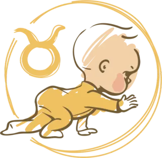 ♉ baby, stier, sterrenbeeld, astrologie, horoscoop telegram sticker