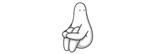 🧸 sad, sitting, white, cartoon, character telegram sticker