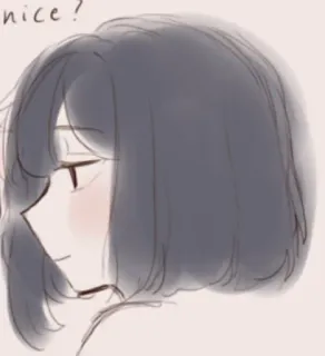 🌟 nice? Anime, Szkic, Kreskówka, Dziewczyna, Słodkie telegram sticker