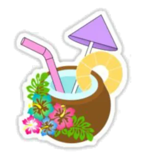 🍹 coconut, tropical, drink, cocktail, summer, vacation telegram sticker