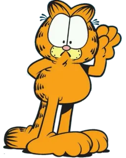 😳 Garfield gato, desenho animado, laranja, Garfield telegram sticker