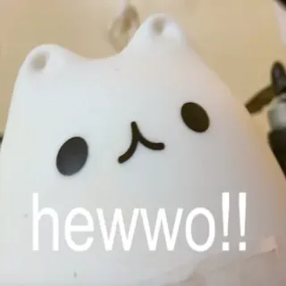 😀 hewwo!! cat, cute, kawaii, adorable, greeting telegram sticker