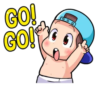 🙌 GO! GO! ánimo, aliento, positivo, vamos, lindo, niño telegram sticker