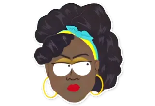 🖤 vrouw, cartoon, personage, close-up, portret, illustratie telegram sticker