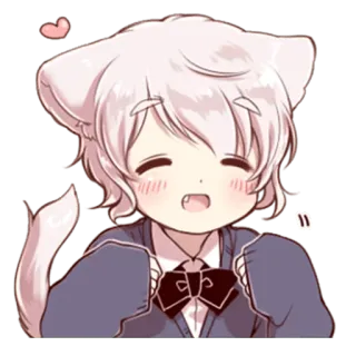 😊 Anime, Gatto, Kawaii, Carino, Chibi, Orecchie, Coda telegram sticker