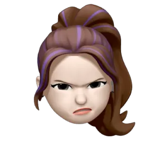 🦋 Emoji, Wütend, Gesicht, Frau, Cartoon telegram sticker