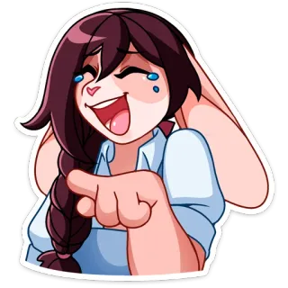 😃 Dessin animé, Lapin, Anthropomorphe, Personnage, Pointer, Rire telegram sticker