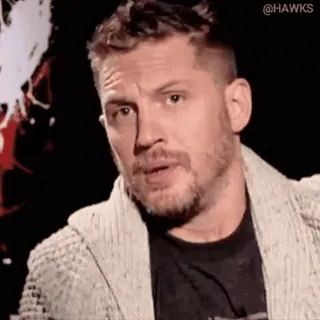 😧 Tom Hardy актер, мужчина, портрет, знаменитость, Том Харди whatsapp sticker