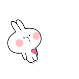 ❤️ coelho, fofo, coração, desenho animado, animal whatsapp sticker