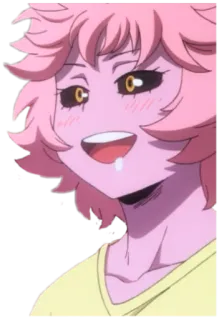 🤤 Mina Ashido My Hero Academia 动漫, 粉色头发, 英雄, 可爱, 漫画 telegram sticker