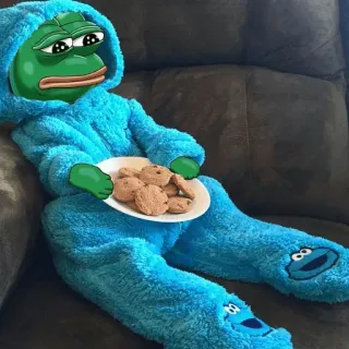🍪 Pepe the Frog Pepe la grenouille, Cookie Monster, Cookies, Mème telegram sticker