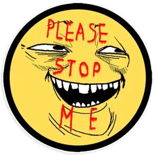 🌝 PLEASE STOP ME meme, funny, yellow, face, stop whatsapp sticker