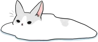 ☀ królik, roztopiony, słodki, zwierzę, zabawny, kreskówka, kawaii telegram sticker
