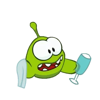 😍 Om Nom Cut the Rope Om Nom, Cut the Rope, monstro verde, desenho animado, jogo mobile whatsapp sticker