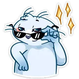 😎 keren, hewan, kacamata hitam, lucu, kartun telegram sticker