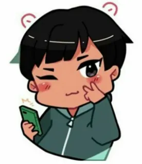 ❄️ cartoon, chibi, character, cute, kawaii, phone, illustration telegram sticker