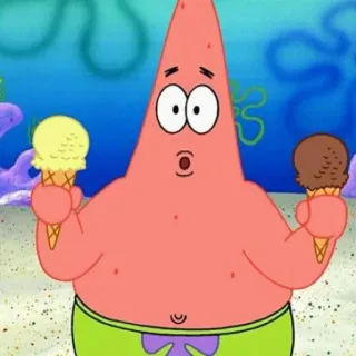 🍨 Patrick Star Spongebob Squarepants cartone animato, nickelodeon, gelato, rosa, stella marina telegram sticker
