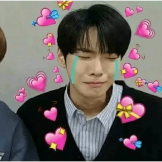 😀 kpop, idol, łzy, serca, płacz, emocje, miłość whatsapp sticker