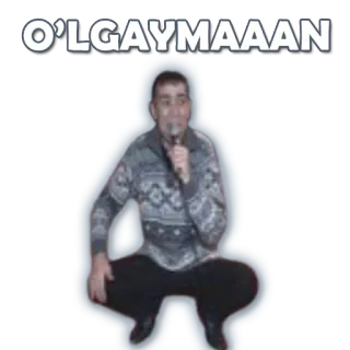 😱 O'LGAYMAAAN Meme, Beleidigend, Beleidigung, Person, Mikrofon, Pullover whatsapp sticker