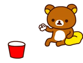 🐻 Rilakkuma ริลัคคุมะ, หมี, น่ารัก, คาวาอิ, ถัง telegram sticker