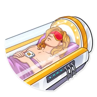 😴 крио, сон, технологии, будущее, мультфильм, машина whatsapp sticker