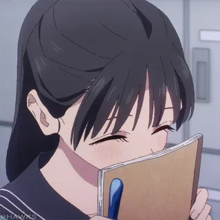 💠 @HAWKS anime, ragazza, quaderno, uniforme scolastica telegram sticker