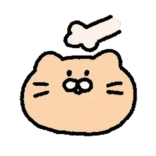 🥚 gato, animal, hueso, dibujo animado, lindo, gracioso telegram sticker