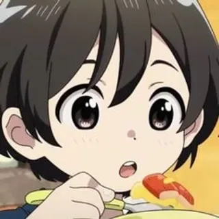 🍛 애니메이션, 소년, 먹는, 귀여운, 음식, 아이, 만화 telegram sticker