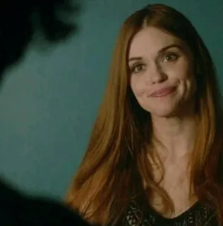 ☁ vrouw, portret, rood haar, Holland Roden, actrice, glimlachend telegram sticker