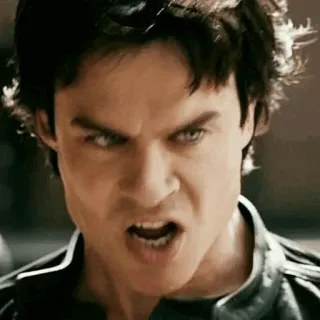 🦇 Damon Salvatore The Vampire Diaries wampir, serial TV, zły, straszny, mroczny, nadprzyrodzony telegram sticker